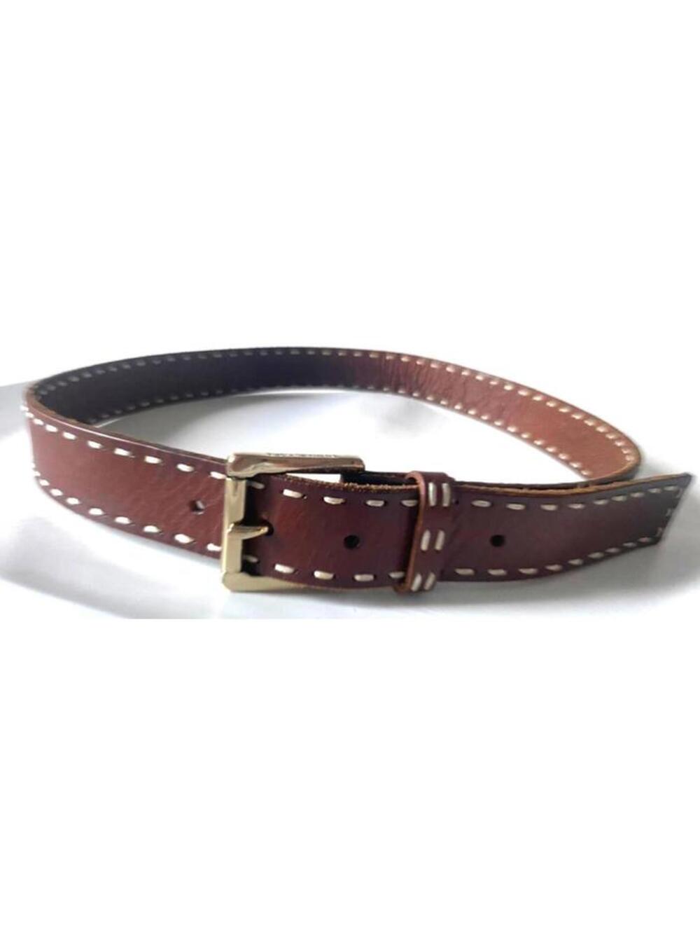 Michael Kors Brown Leather Belt W/ Beautiful Stitching / 40" / Timeless!